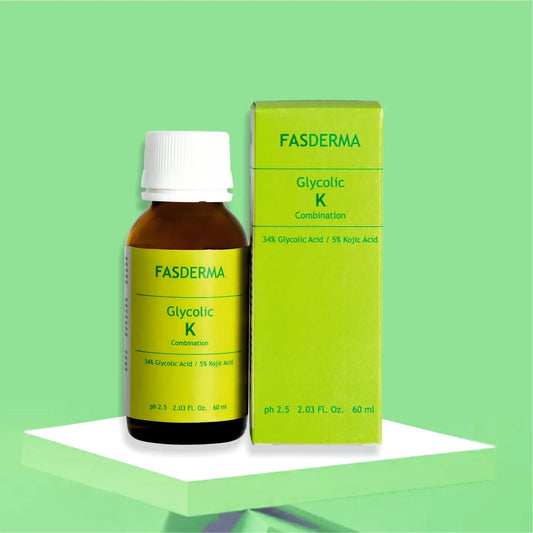 Glycolic K - 34% glycolic Acid / 5% Kojic Acid , 60 ML ( Active Acne, Pigmentation & Uneven Texture)